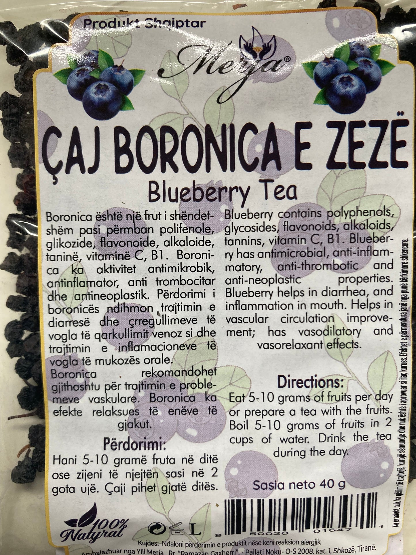 Çaj boronicë 40 g