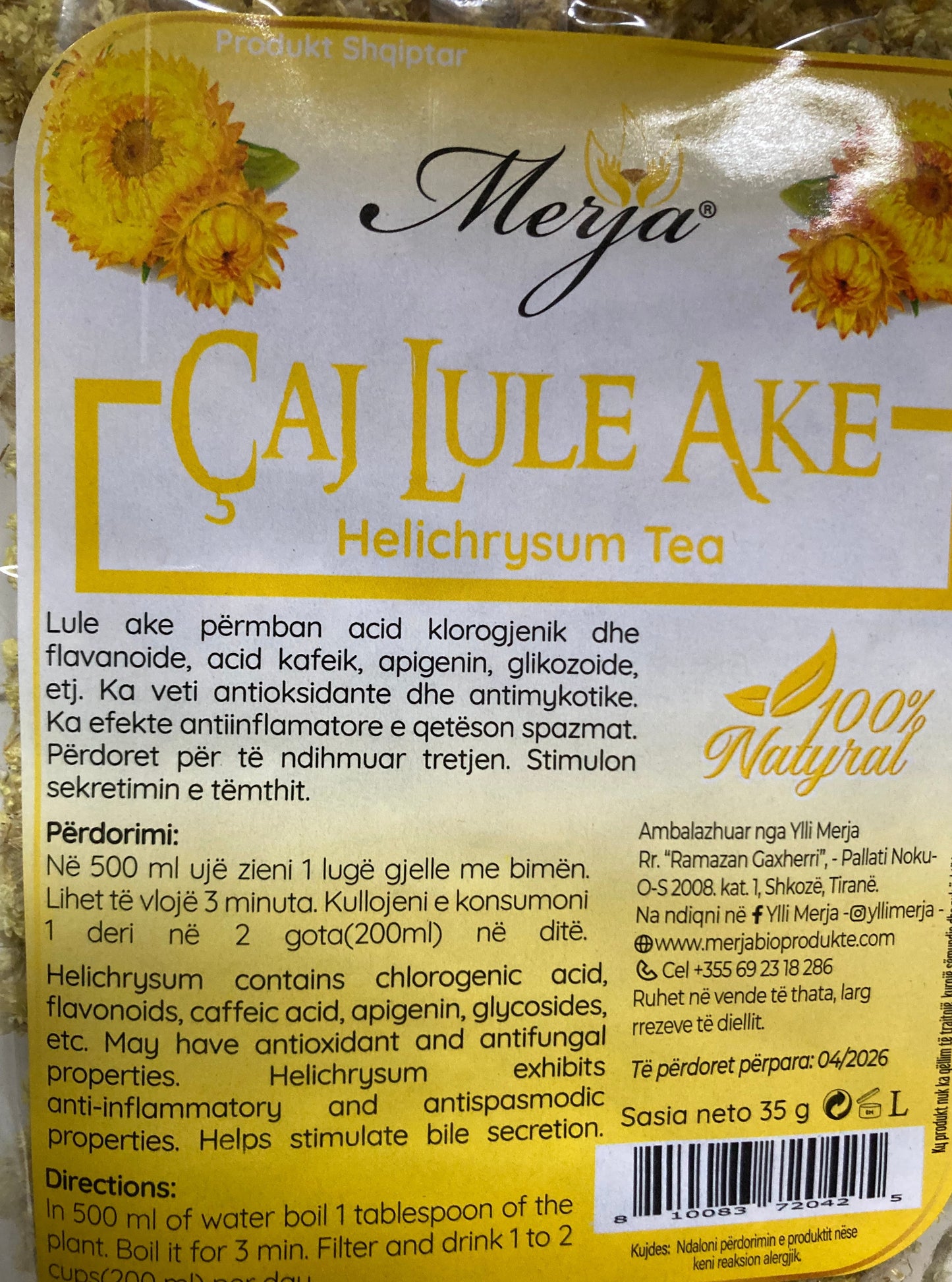 Caj Lule Ake / Helichrisium arenarium 35 g