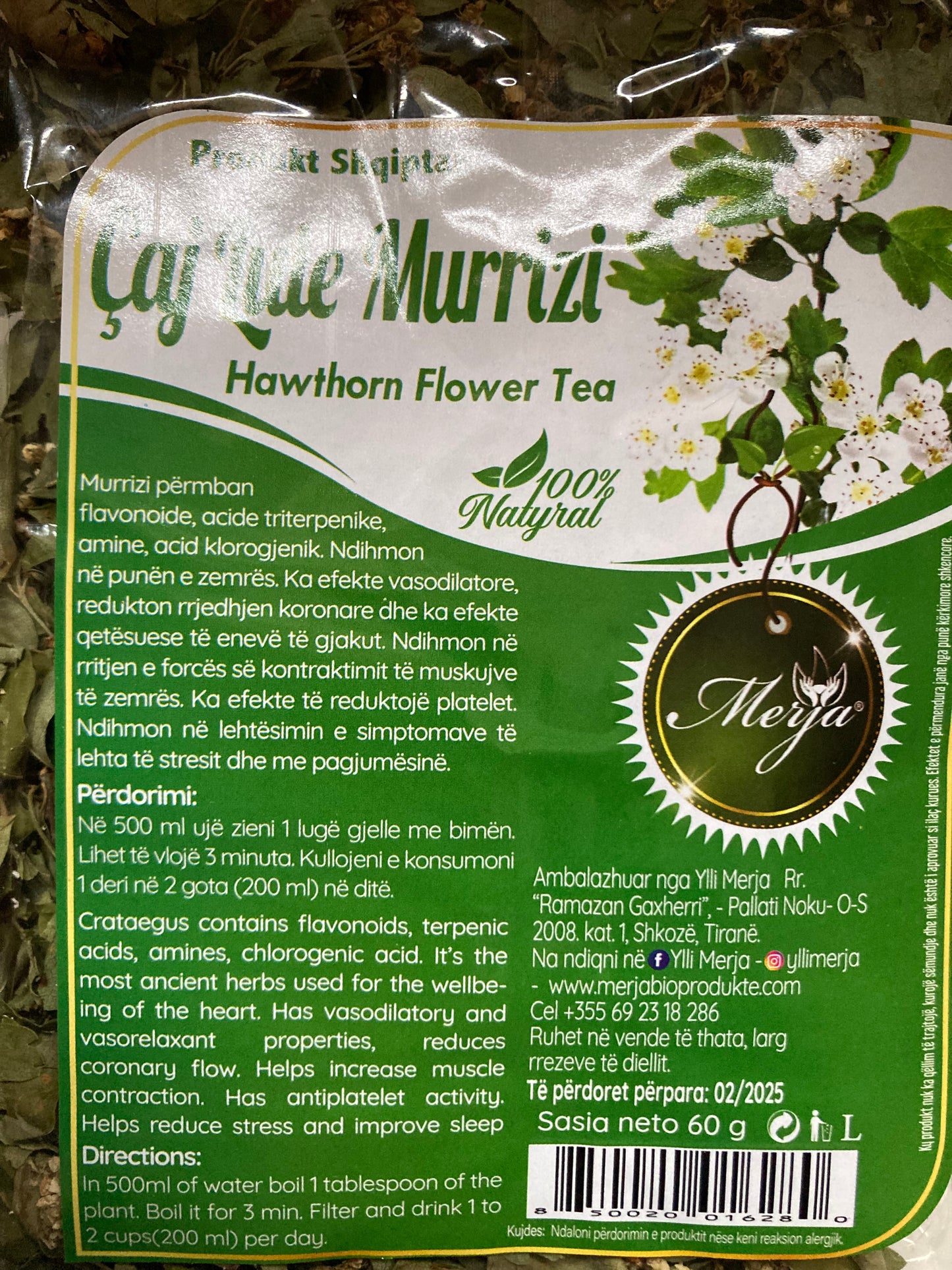 Caj Lule Murrizi / Crataegus monogyna 60 g