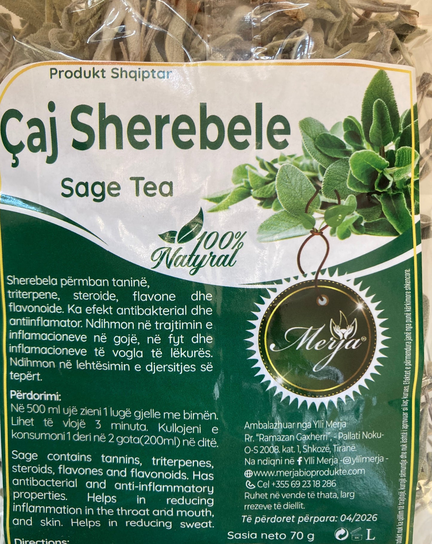 Caj Sherebele (Salvia officinalis) 70 g