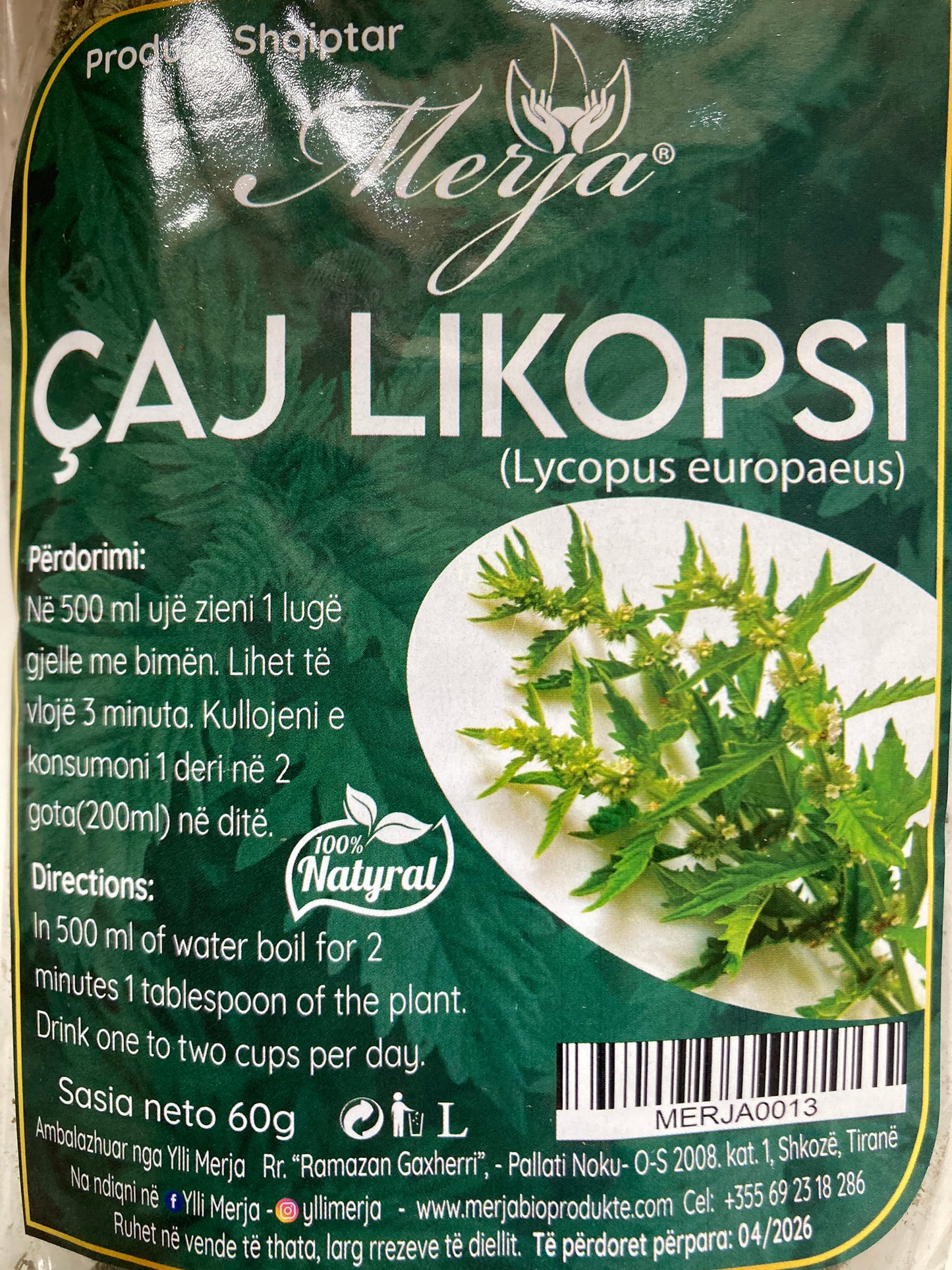 Caj Likopsi / Lycopus europaeus 60 g