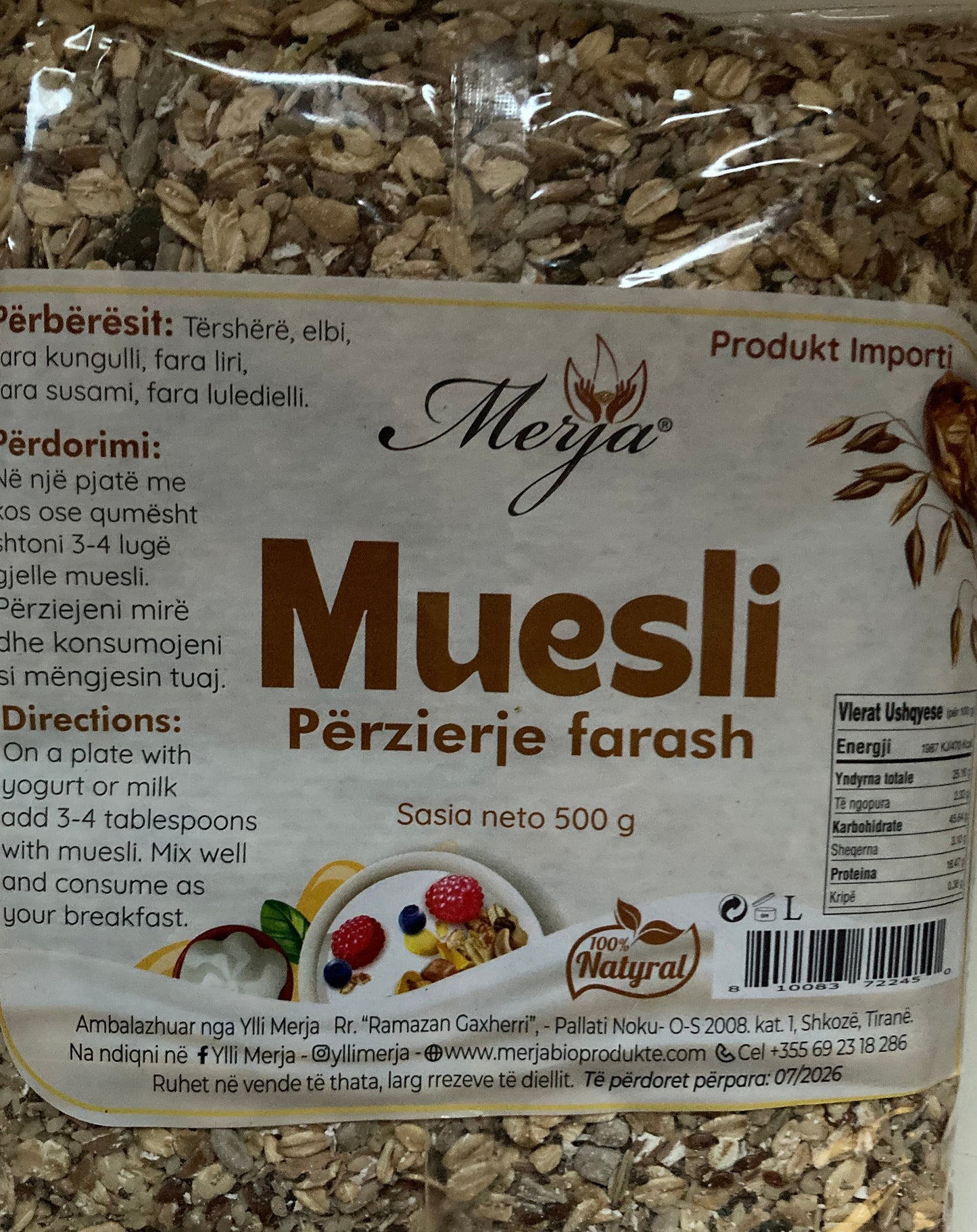 Perzierje farash - Mousli 500 g