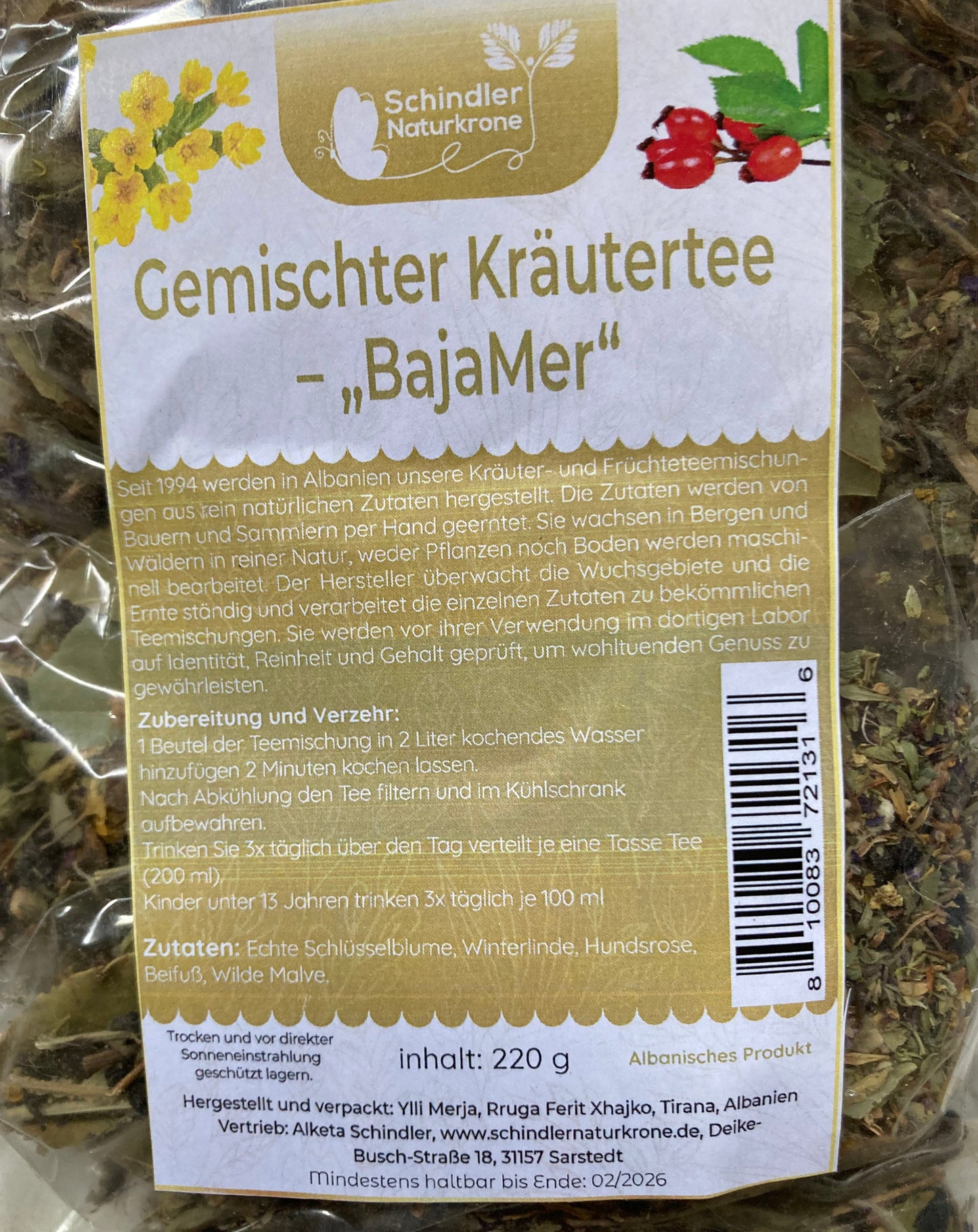 Caj bimor i perzier "Agulice, Trendafil dhe rigon" 220 g